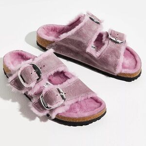 Arizona Big Buckle Shearling Birkenstock Sandals